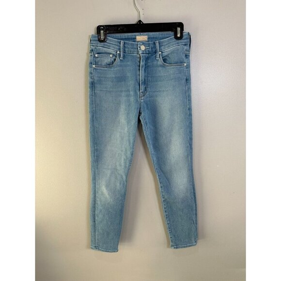 Mother High The Looker Crop Jeans Size 26 Swimming Pool Sunday Skinny Leg Denim - Picture 1 of 12